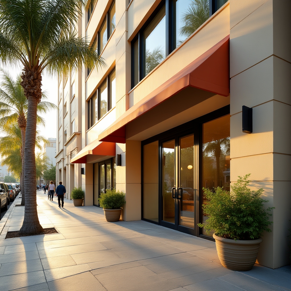 Exterior view of a small professional office building on a tree-lined street in San Diego